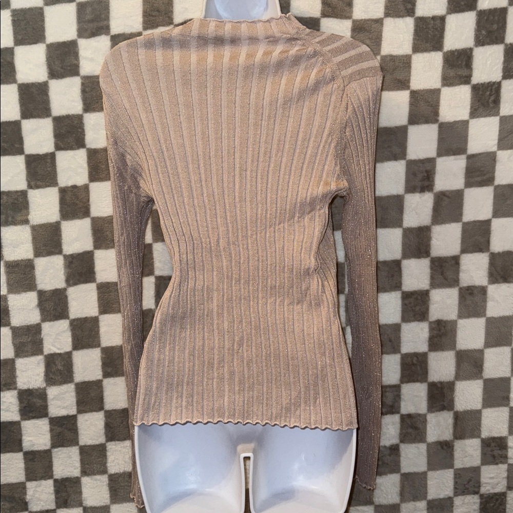 Vince Glitter Ribbed Women’s Long Sleeve Shirt Crew Neck Size XL/Extra Large - Picture 6 of 8